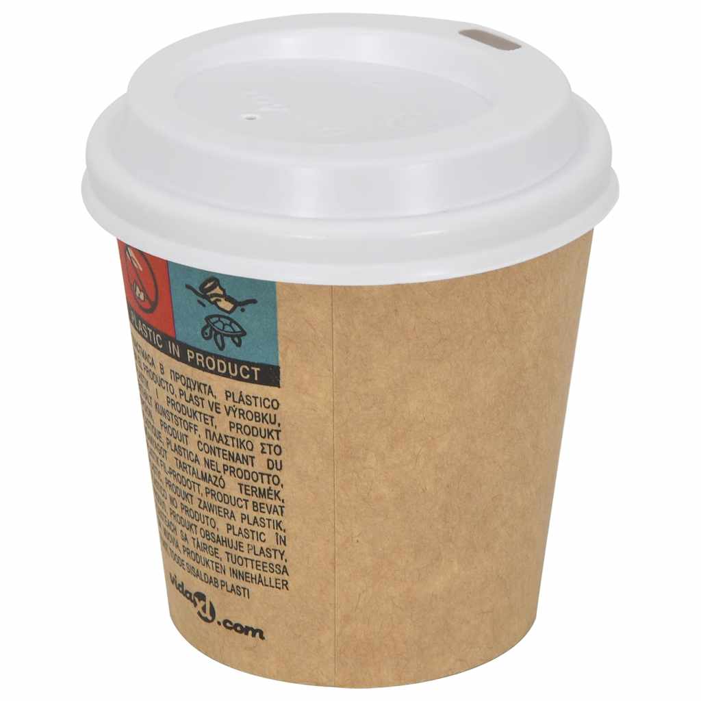 vidaXL Capace pentru ceașcă cafea hârtie 4oz 1000 buc plastic alb