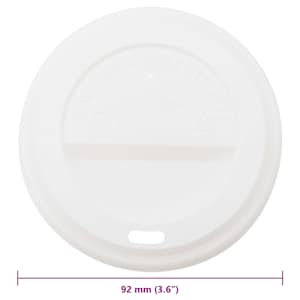 Papírové víčka na kávu Ø90 mm 12oz and 16oz 1000 pcs bílé plast - obrázek 6