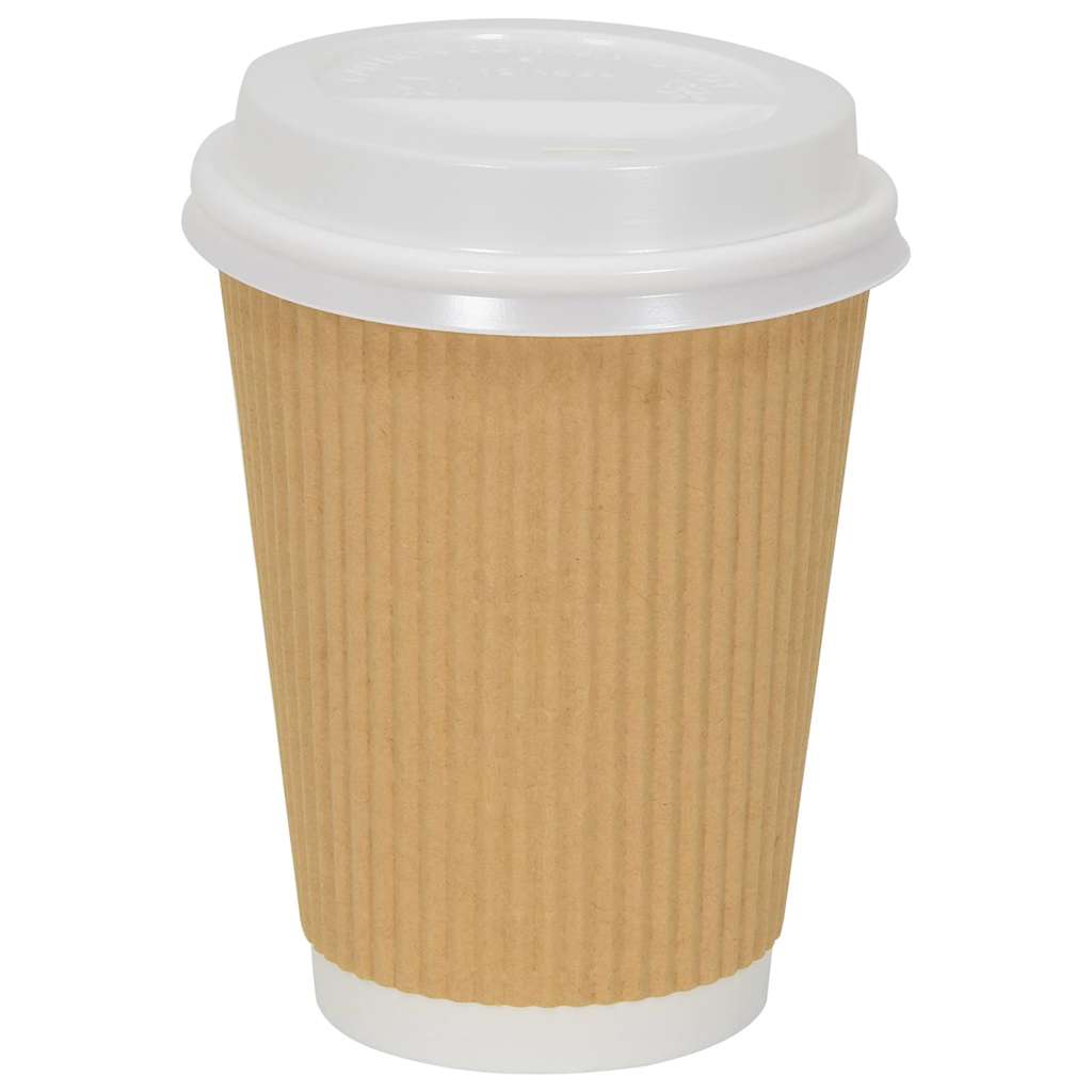 vidaXL Capace pentru cești cafea hârtie 12 oz și 16 oz 1000 buc. alb