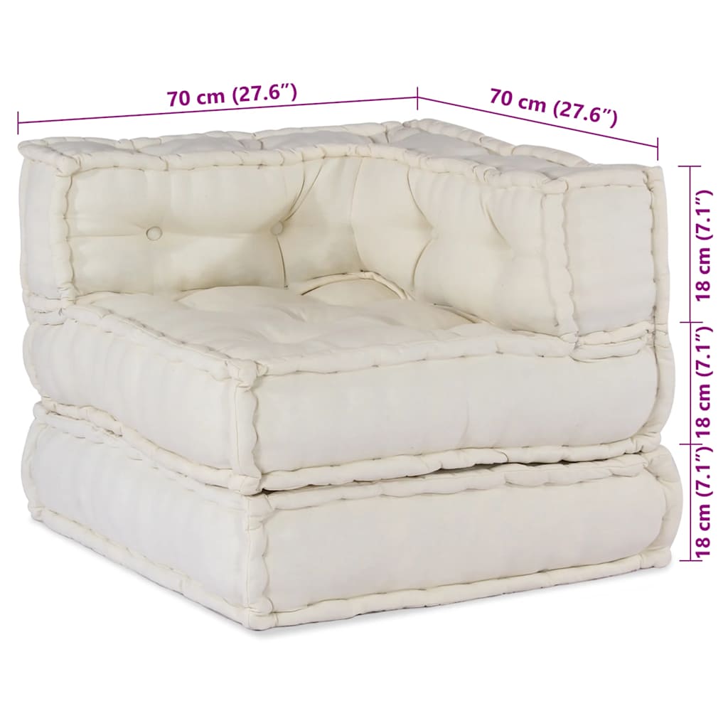Modulaire bankstel 70x70x54 stof crème image 15