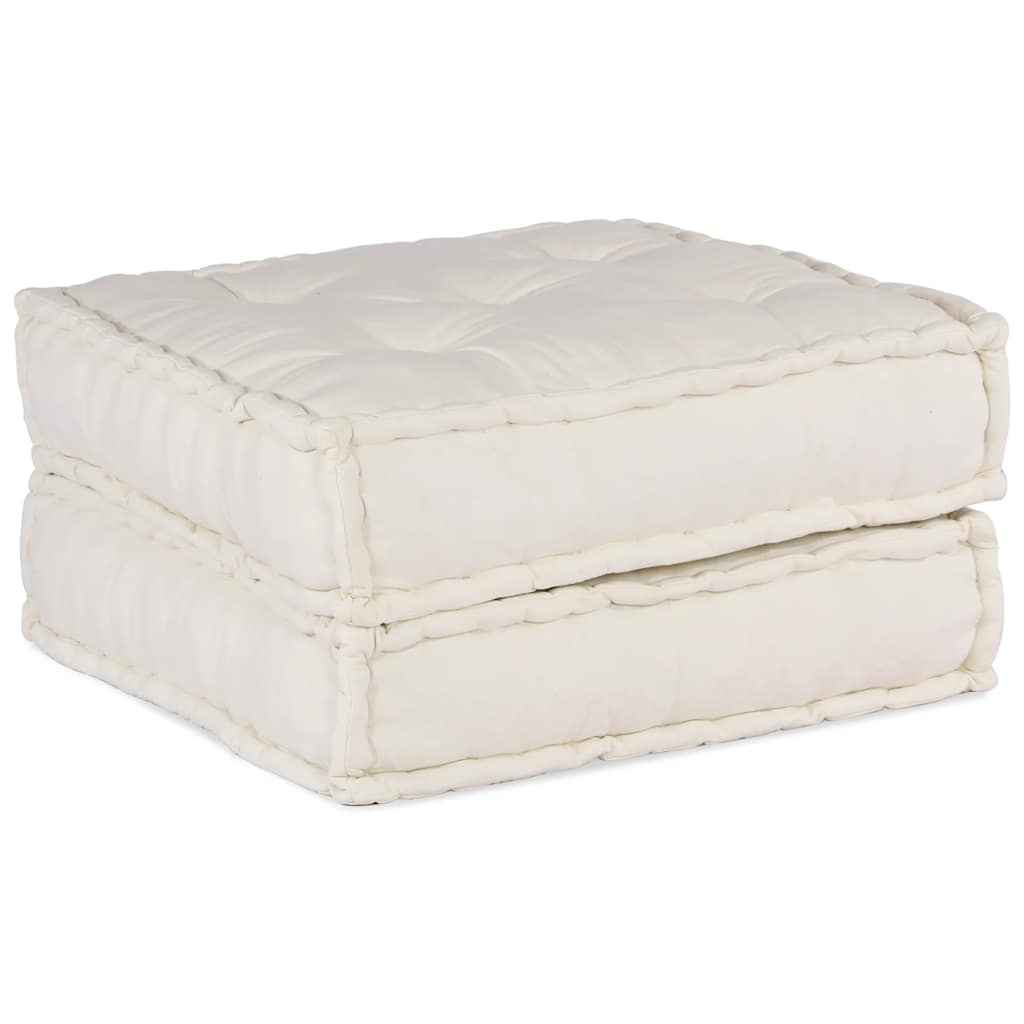 vidaXL Pouf Modular Creme 70x70x36 cm Stoff