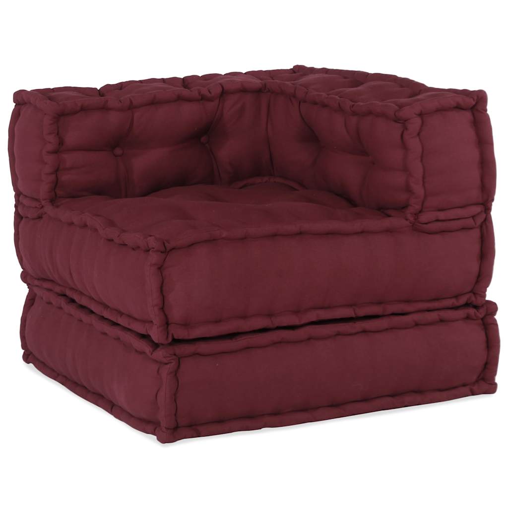 vidaXL Modular Pouffe Maroon 70x70x54 Fabric