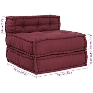 Modulární pohovka Maroon 70x70x54 Fabric - obrázek 14