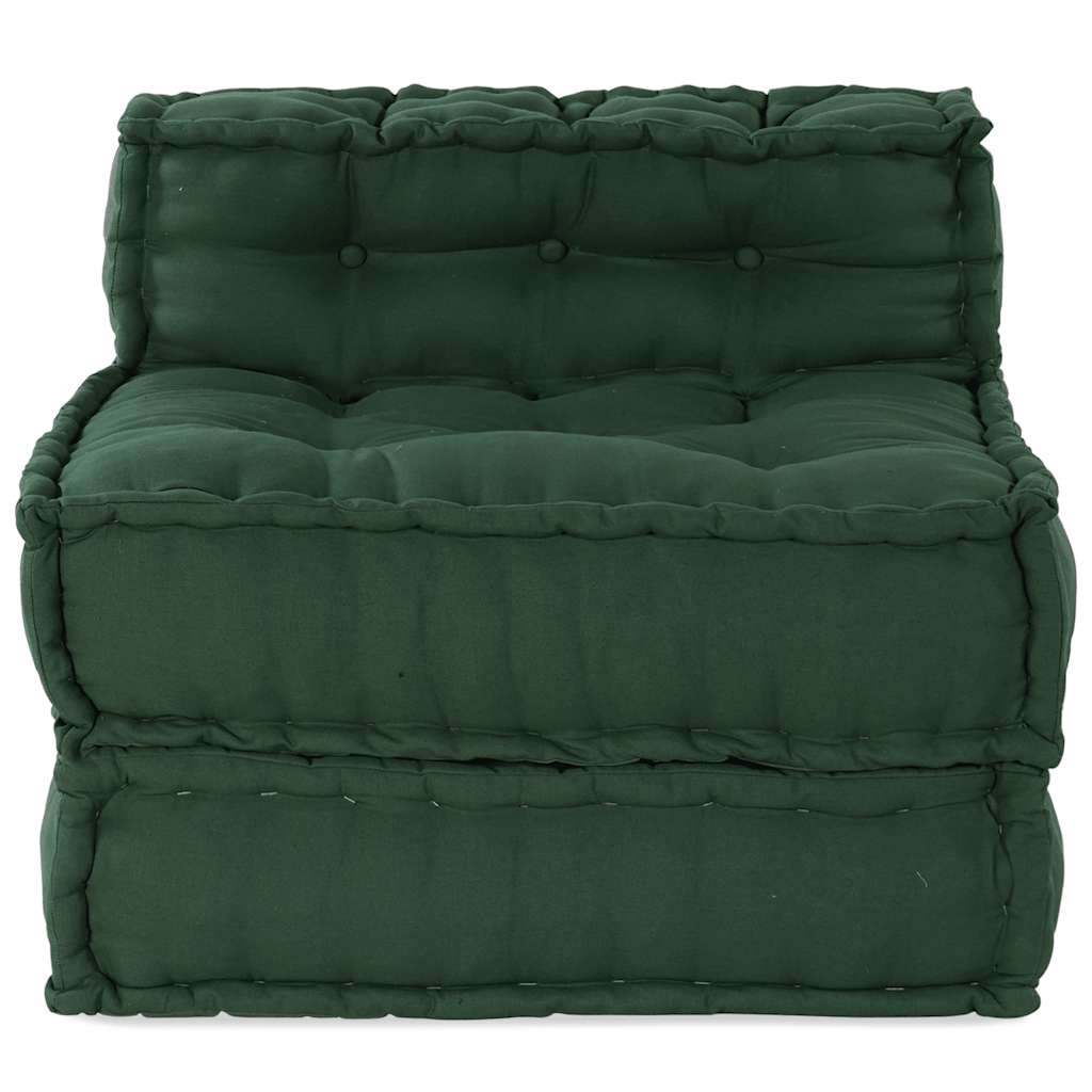 vidaXL zöld szövet moduláris puff 70x70x54