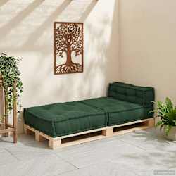 vidaXL Sof&aacute; modular tela verde 70x70x54