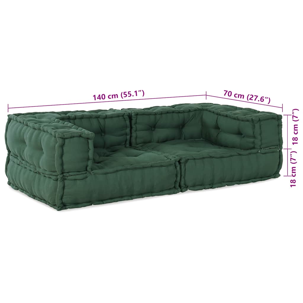 2-zits modulaire bank 140x70x36 stof groen image 10