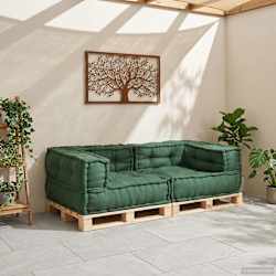 vidaXL 2-Sitzer-Modulsofa Gr&uuml;n 140x70x36 cm Stoff