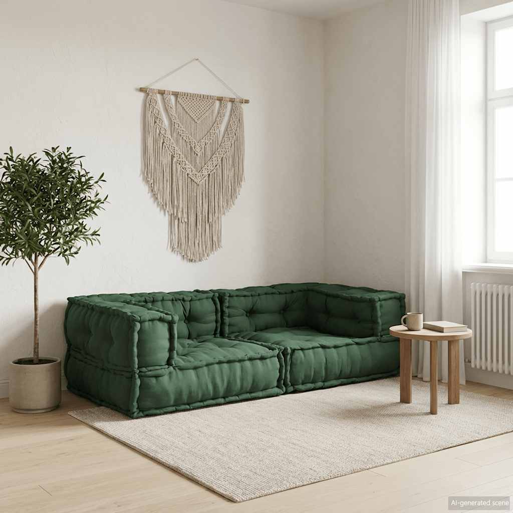 2-zits modulaire bank 140x70x36 stof groen image 1