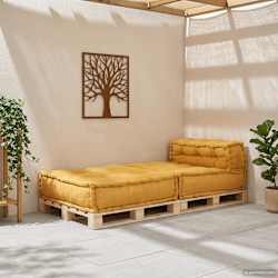 vidaXL Canap&eacute; modulaire jaune 70x70x54 tissu