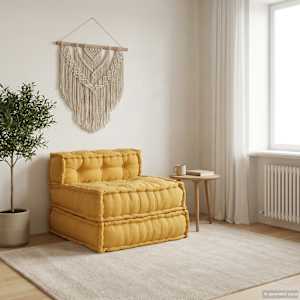 Modularna sedežna garnitura rumena 70x70x54 blago