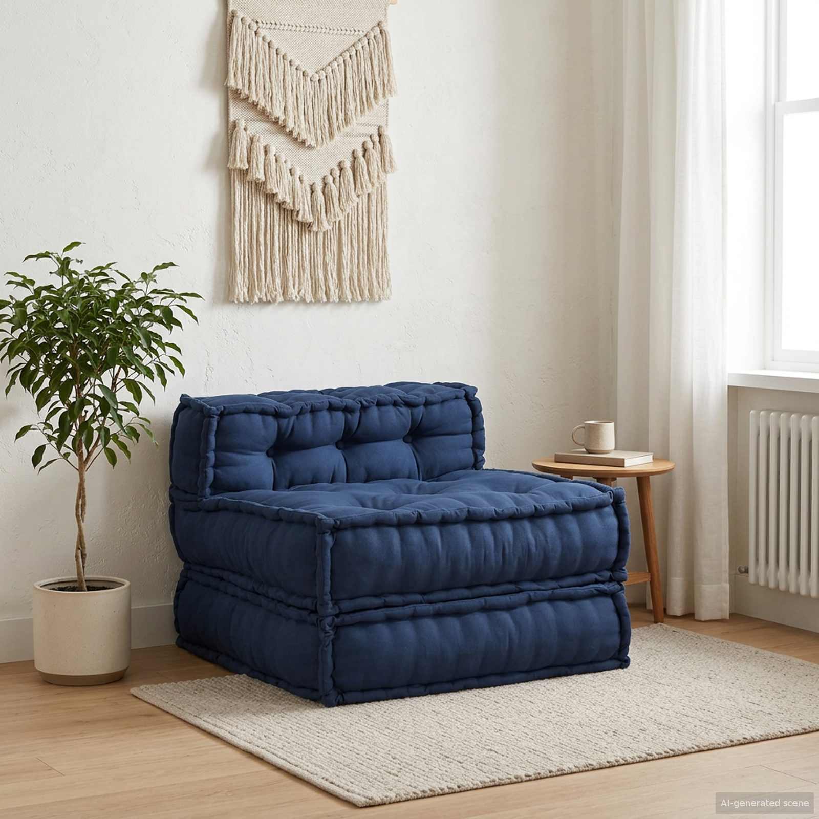 vidaXL Unitate de canapea modulară Indigo 70 x 70 x 56 cm Țesătură