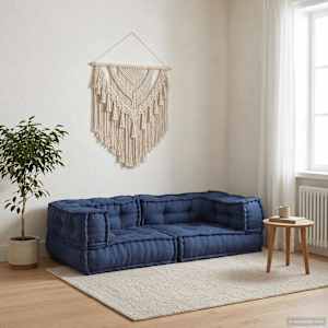 Modularna sedežna enota 3 pcs Indigo 140 x 70 x 36 cm Blago