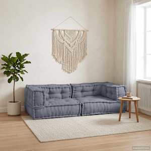 Modularna sedežna enota 3 pcs Siva 140 x 70 x 36 cm Blago