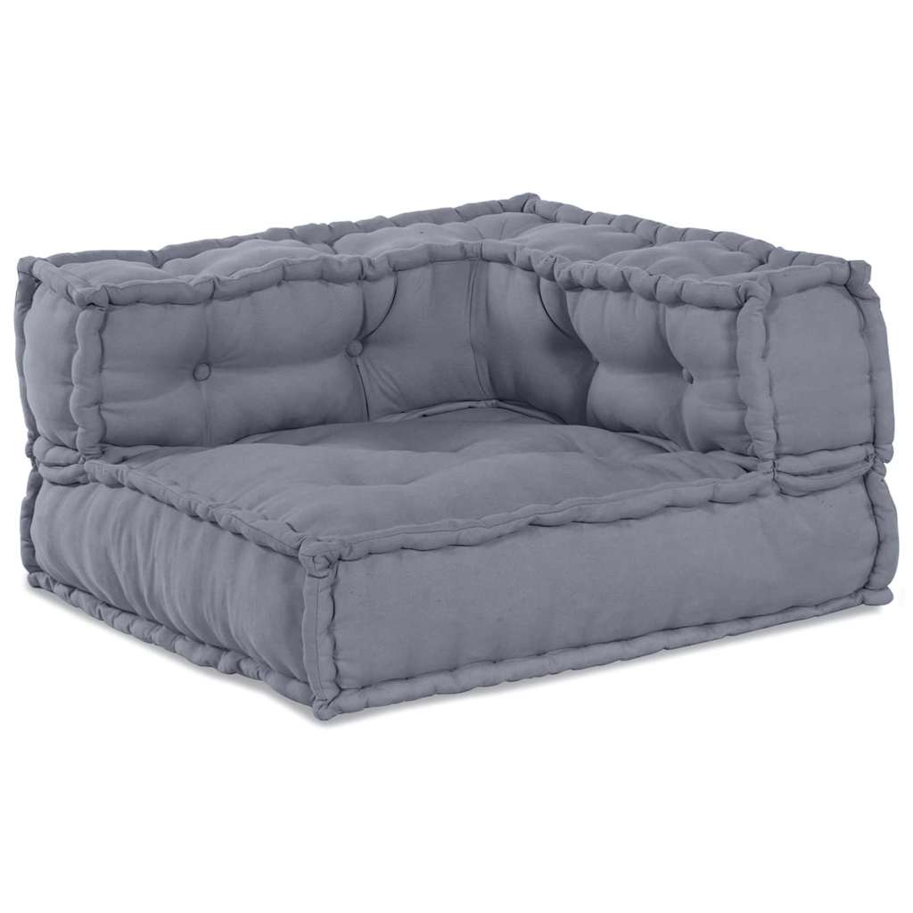 Poef modulair 140x70x36 cm stof grijs