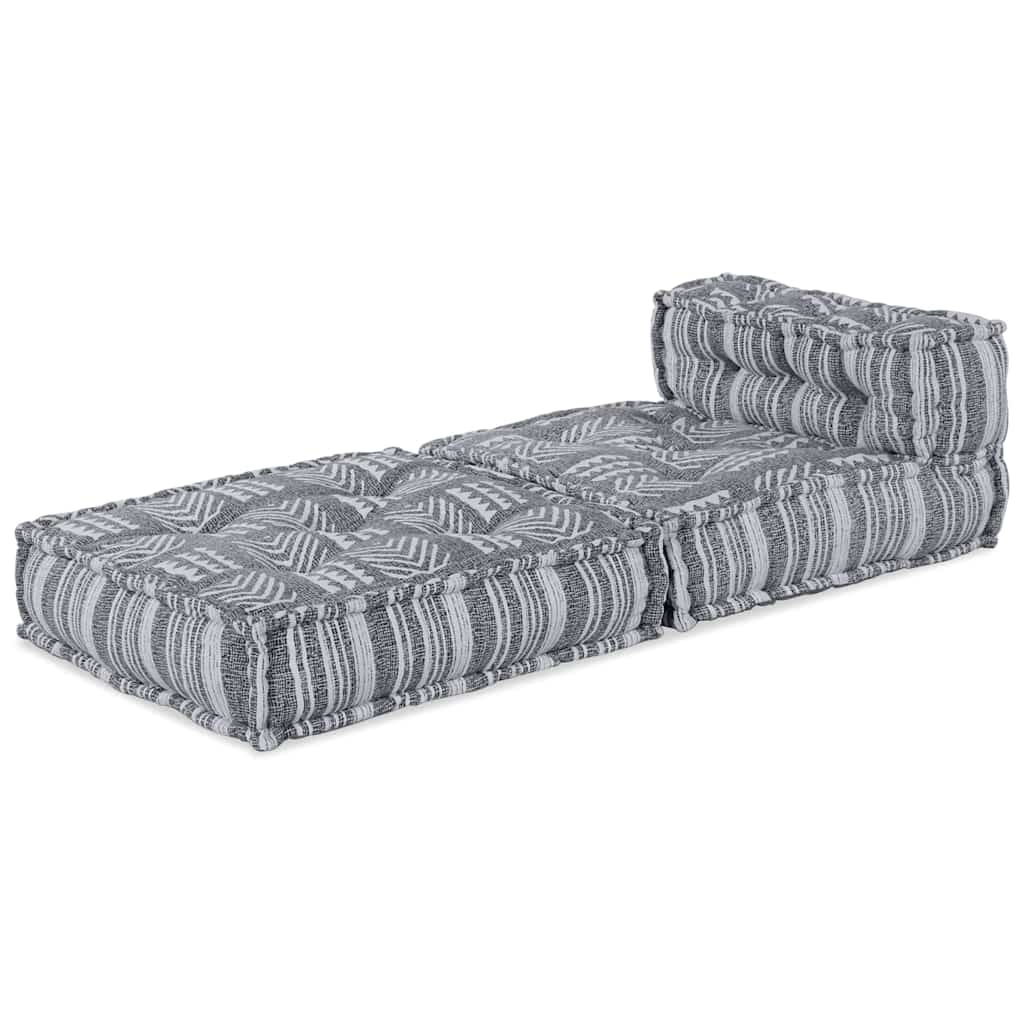 Poef modulair 70x70x54 cm stof grijs