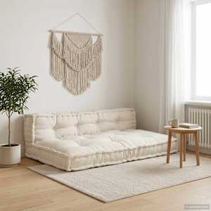 Blazina za paletni kafi 2 pcs Krem 120 x 80 x 38 cm Blago