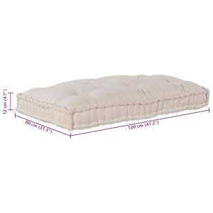 Polstrovaný pohovkový polštář Krémová 120 x 80 x 12 cm Textil - obrázek 9