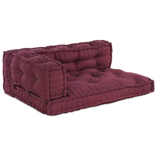 vidaXL Pallet diivanipatjade padi 3 tk kangas Bordeaux