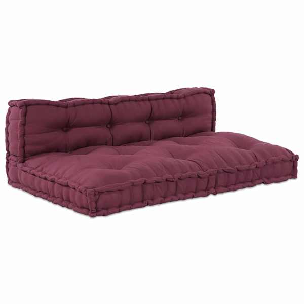 vidaXL Pallet diivanipatjade padi 2 tk kangas Bordeaux
