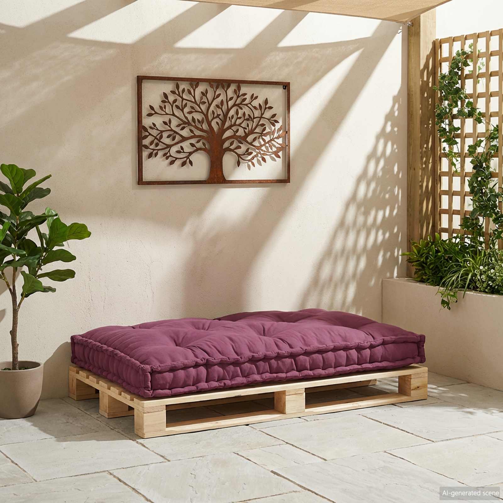 Pallet Sofa Kussen Bordeaux 120 x 80 x 12 cm Stof image 3