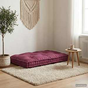 Polstrovaný pohovkový polštář Bordó 120 x 80 x 12 cm Textil - obrázek 1