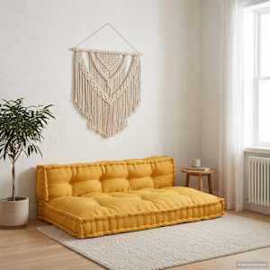 Blazina za paletni kafi 2 pcs Rumena 120 x 80 x 38 cm Blago