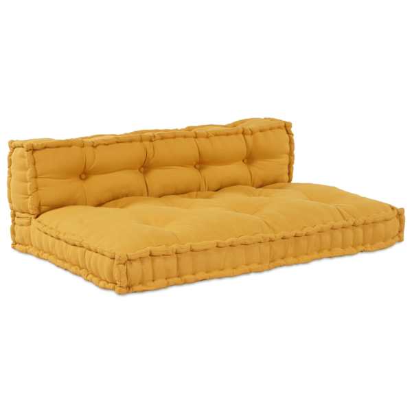 vidaXL Pallet diivanipatjade padi 2 tk kangas Kollane 120 x 80 x 38 cm
