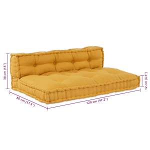 Polstrovaný pohovkový polštář 2 ks Textil Žlutá - obrázek 10