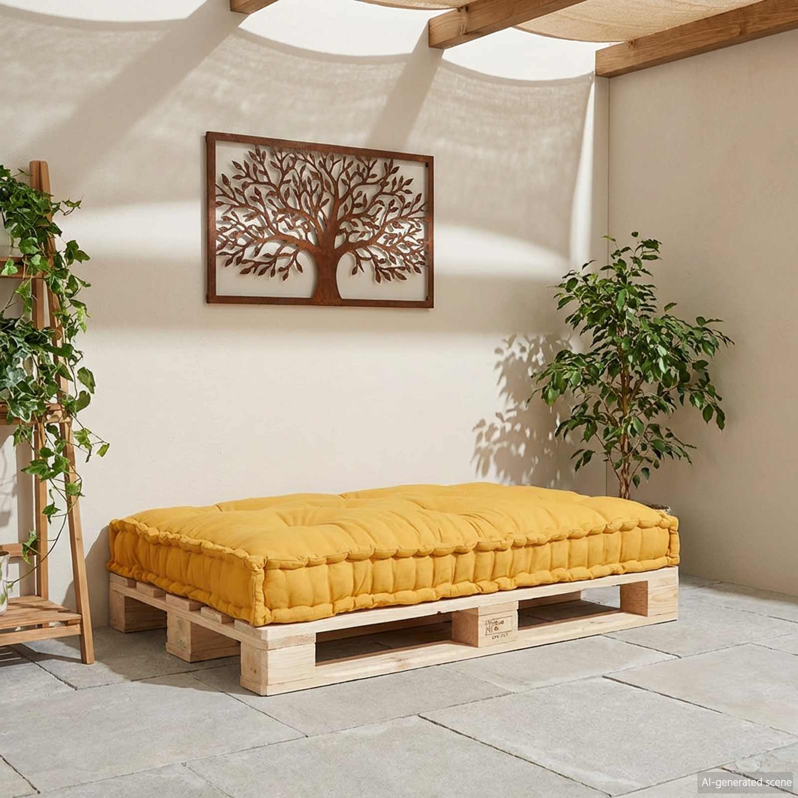 Pallet Sofa Kussen Geel 120 x 80 x 12 cm Stof image 3