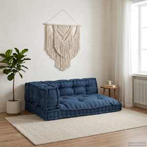 Blazina za paletni kafi 3 pcs Indigo 120 x 80 x 38 cm Blago