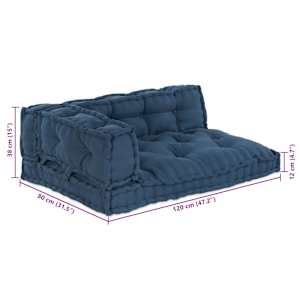Polstrovaný pohovkový polštář 3 ks Textil Indigo - obrázek 10