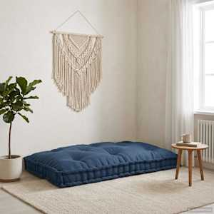 Polstrovaný pohovkový polštář Indigo 120 x 80 x 12 cm Textil - obrázek 1