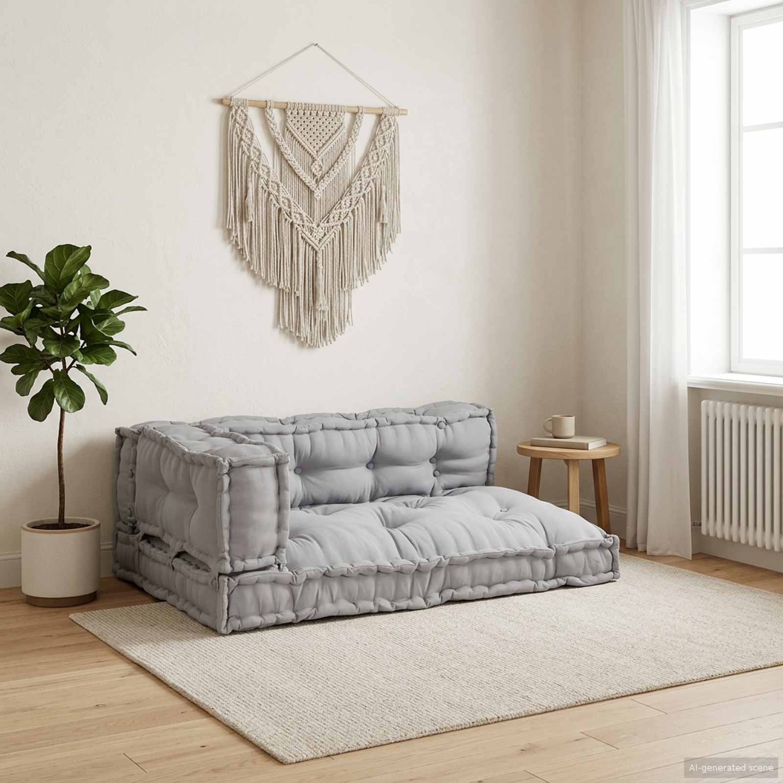 Thumbnail - vidaXL Pallet Sofa Kissen 3 pcs Grau 120 x 80 x 38 cm Stoff