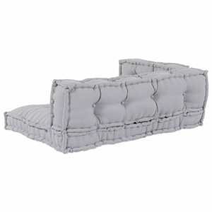 Polstrovaný pohovkový polštář 3 ks Textil Šedá 120 x 80 x 38 cm - obrázek 5