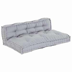 Polstrovaný pohovkový polštář 2 ks Textil Šedá 120 x 80 x 38 cm - obrázek 2