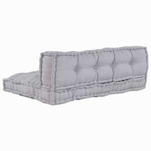 Polstrovaný pohovkový polštář 2 ks Textil Šedá 120 x 80 x 38 cm - obrázek 5