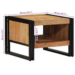 Konferenční stolek 50x50x38 cm Masivní dřevo Akácie - obrázek 10
