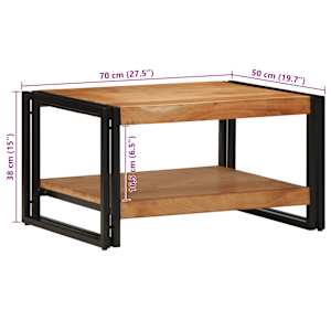 Konferenční stolek 70x50x38 cm Masivní dřevo Akácie - obrázek 11