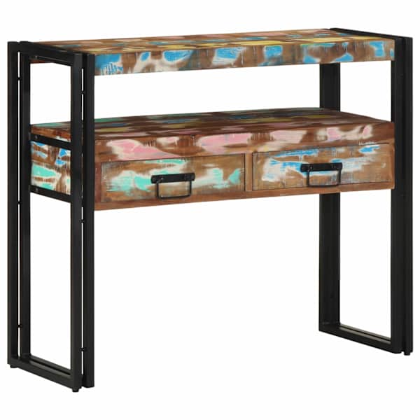 vidaXL Konsoollaud Mitmev&auml;rviline 90 x 33 x 75 cm Tugev taastatud puit