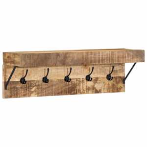 vidaXL Riidepuu Seinale kinnitatav Pruun 73 x 19 x 23 cm Mangopuit