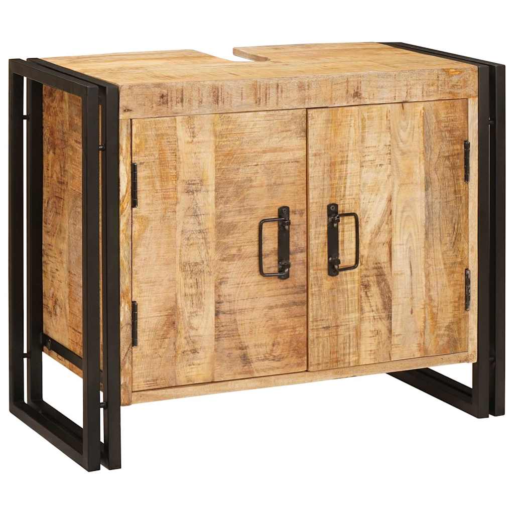 Wastafelonderkast 71 x 33 x 58 cm Massief Mango Hout, Ijzer