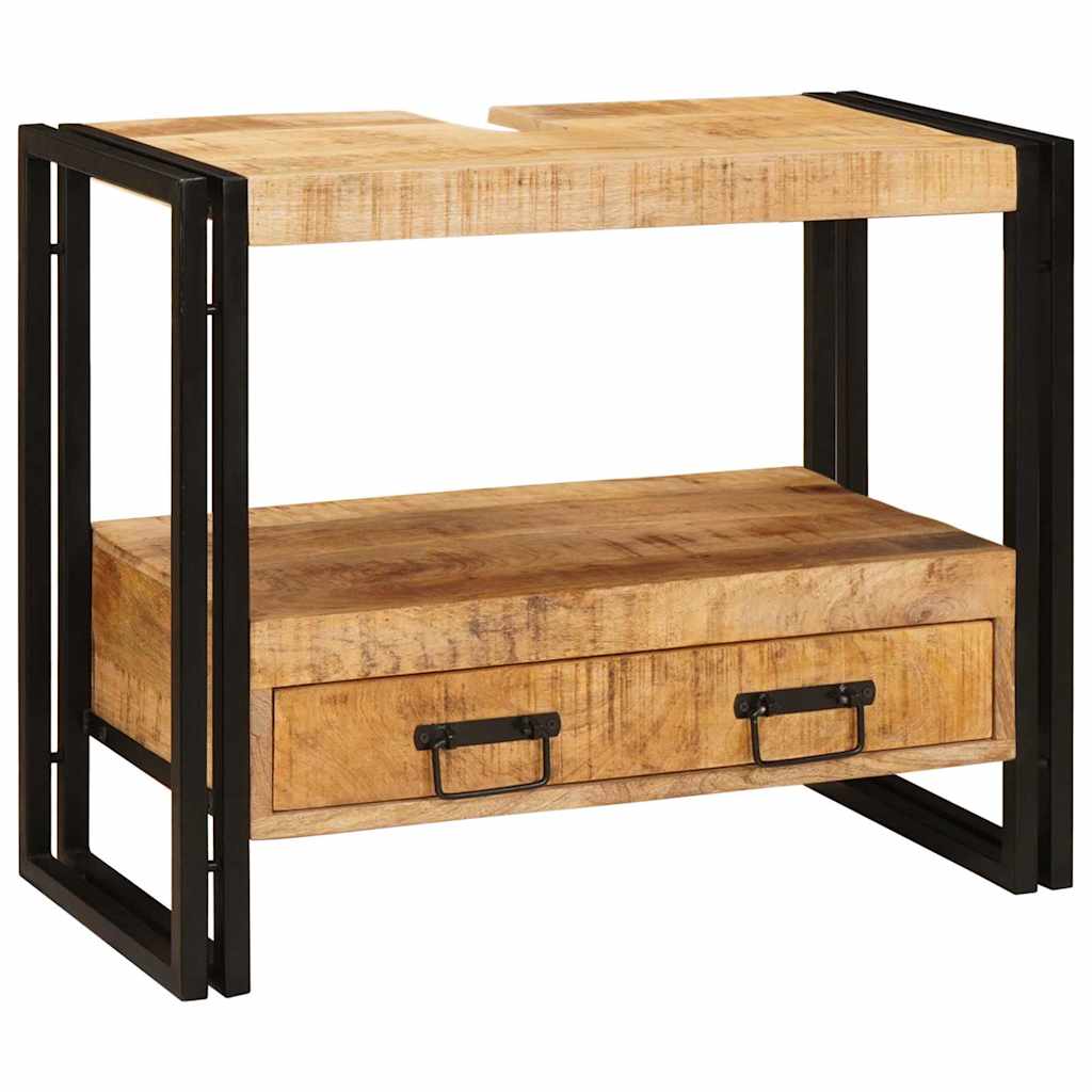 vidaXL Waschbeckenunterschrank Massives Mango-Holz, Eisen