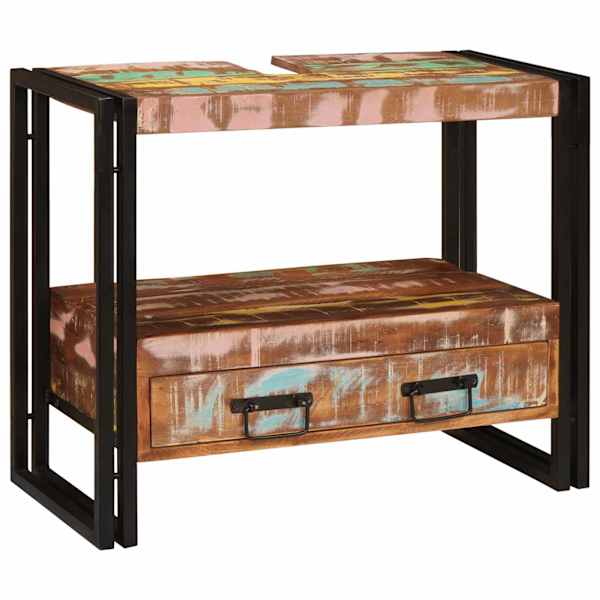 vidaXL Peegli kapp Mitmev&auml;rviline 71 x 33 x 58 cm Tugev taastatud puit