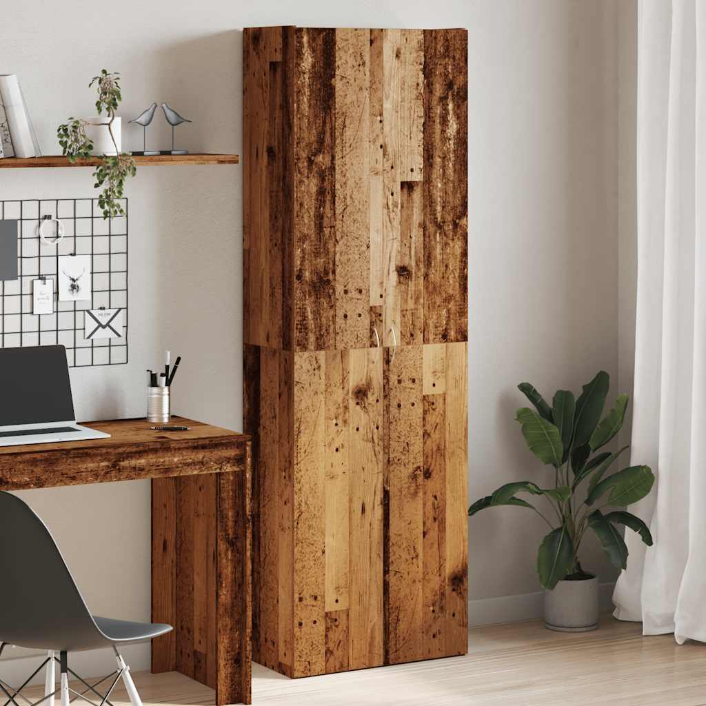 vidaXL Highboard Altholz-Optik 60x32x190 cm Holzwerkstoff