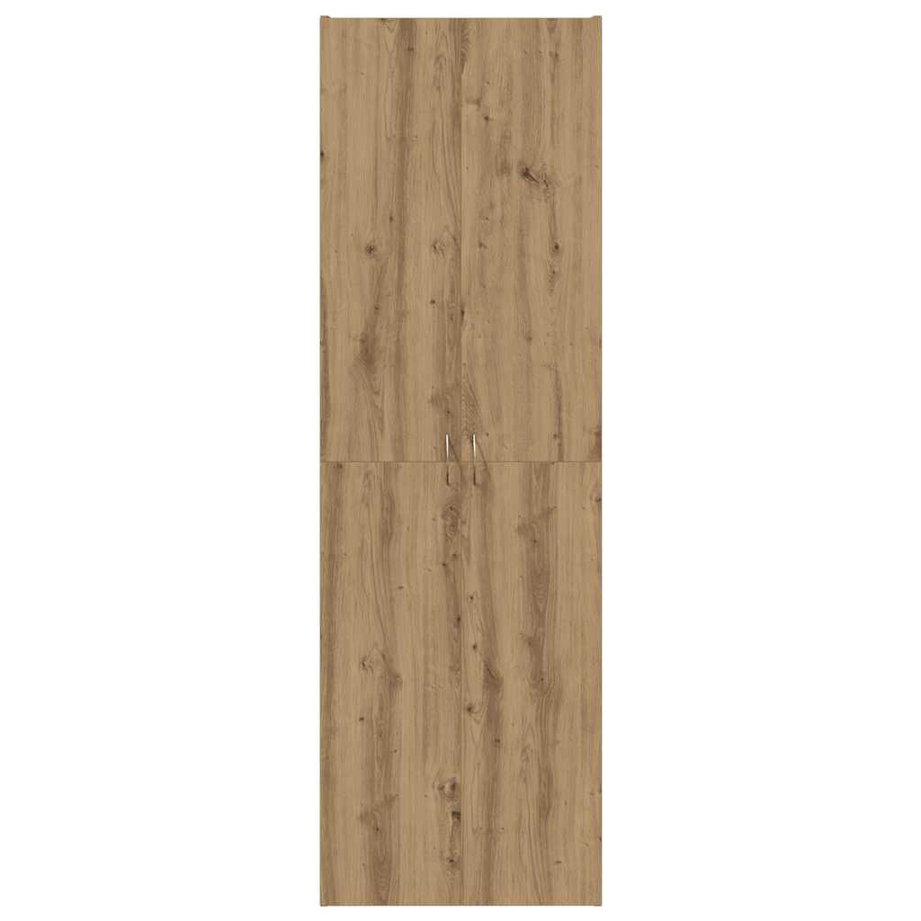 vidaXL Hoge kast 60x32x190 cm bewerkt hout artisanaal eikenkleur