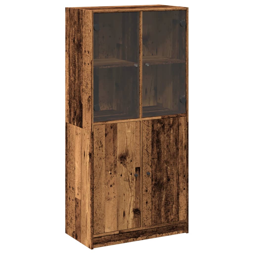 vidaXL Highboard s dvířky old wood 68 x 37 x 142 cm kompozitní dřevo