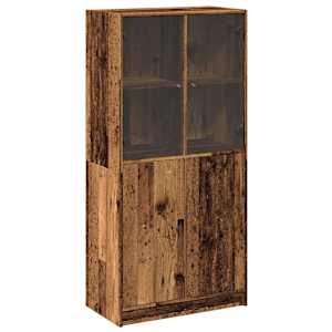 Highboard s dvířky old wood 68 x 37 x 142 cm kompozitní dřevo - obrázek 2