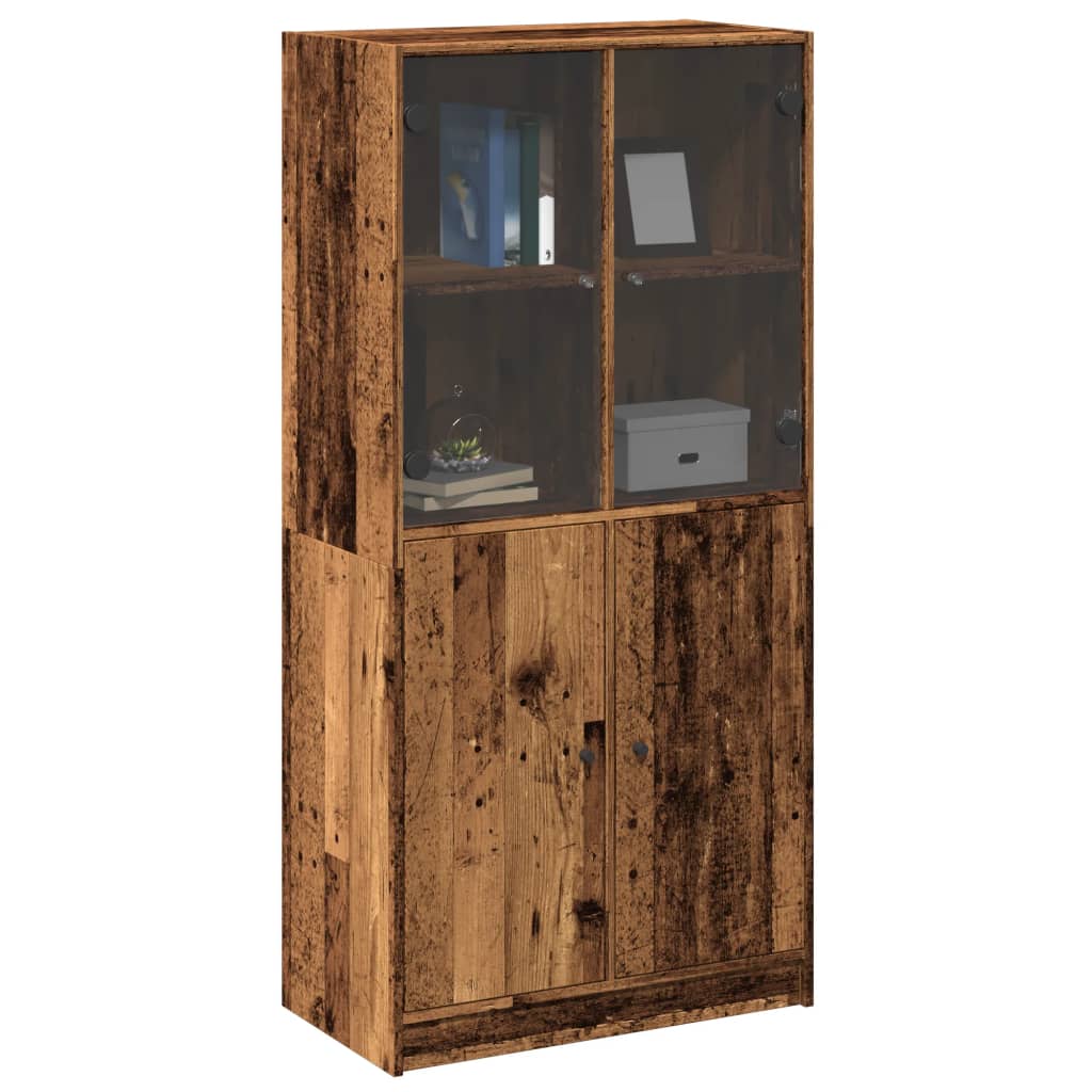 Thumbnail - vidaXL Highboard mit Türen Altholz-Optik 68x37x142 cm Holzwerkstoff