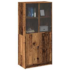 Highboard s dvířky old wood 68 x 37 x 142 cm kompozitní dřevo - obrázek 3