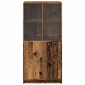 Highboard s dvířky old wood 68 x 37 x 142 cm kompozitní dřevo - obrázek 4